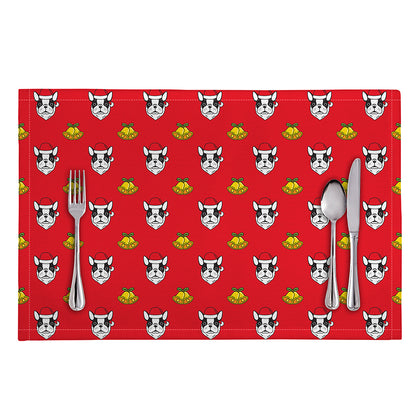 Christmas French Bulldog Santa Print Placemat