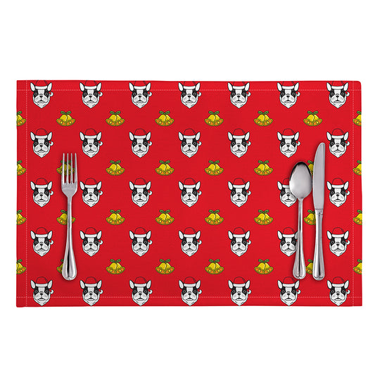 Christmas French Bulldog Santa Print Placemat