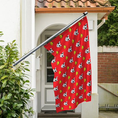 Christmas French Bulldog Santa Print Polyester Flag