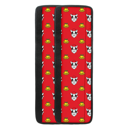 Christmas French Bulldog Santa Print Refrigerator Handle Covers