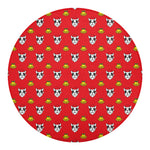 Christmas French Bulldog Santa Print Round Blanket