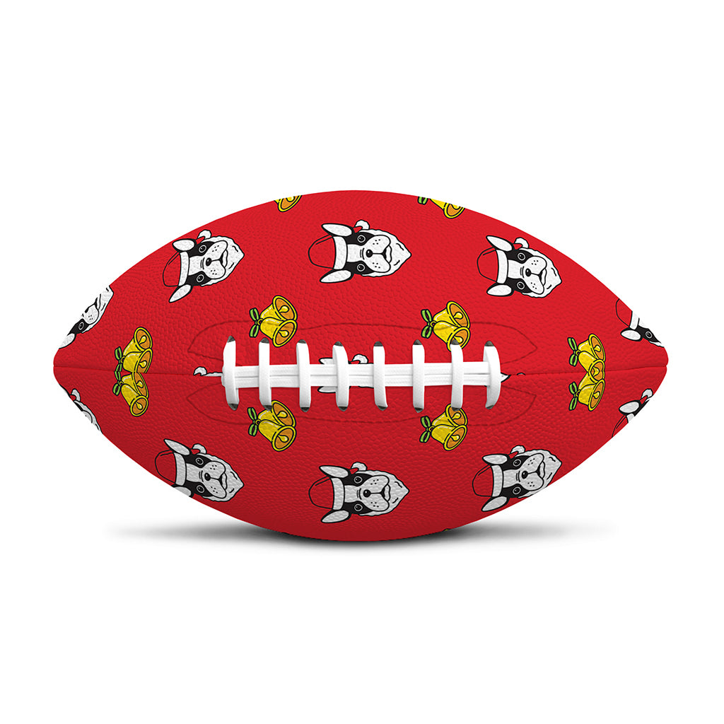 Christmas French Bulldog Santa Print Rugby Ball
