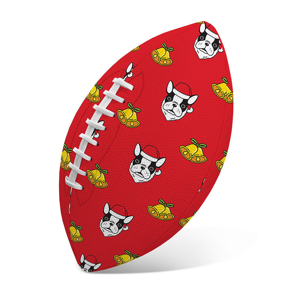 Christmas French Bulldog Santa Print Rugby Ball