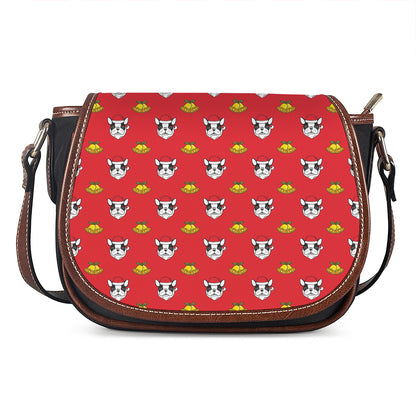 Christmas French Bulldog Santa Print Saddle Bag