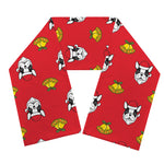 Christmas French Bulldog Santa Print Scarf