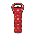 Christmas French Bulldog Santa Print Single Neoprene Wine Tote