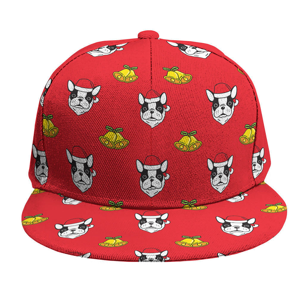 Christmas French Bulldog Santa Print Snapback Cap