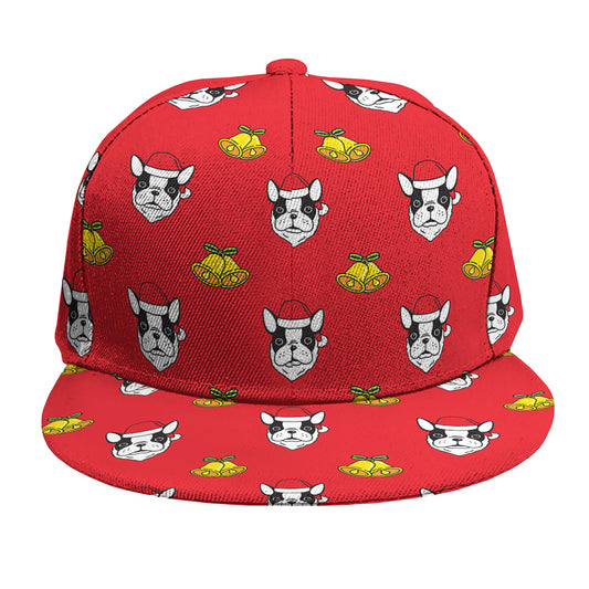 Christmas French Bulldog Santa Print Snapback Cap