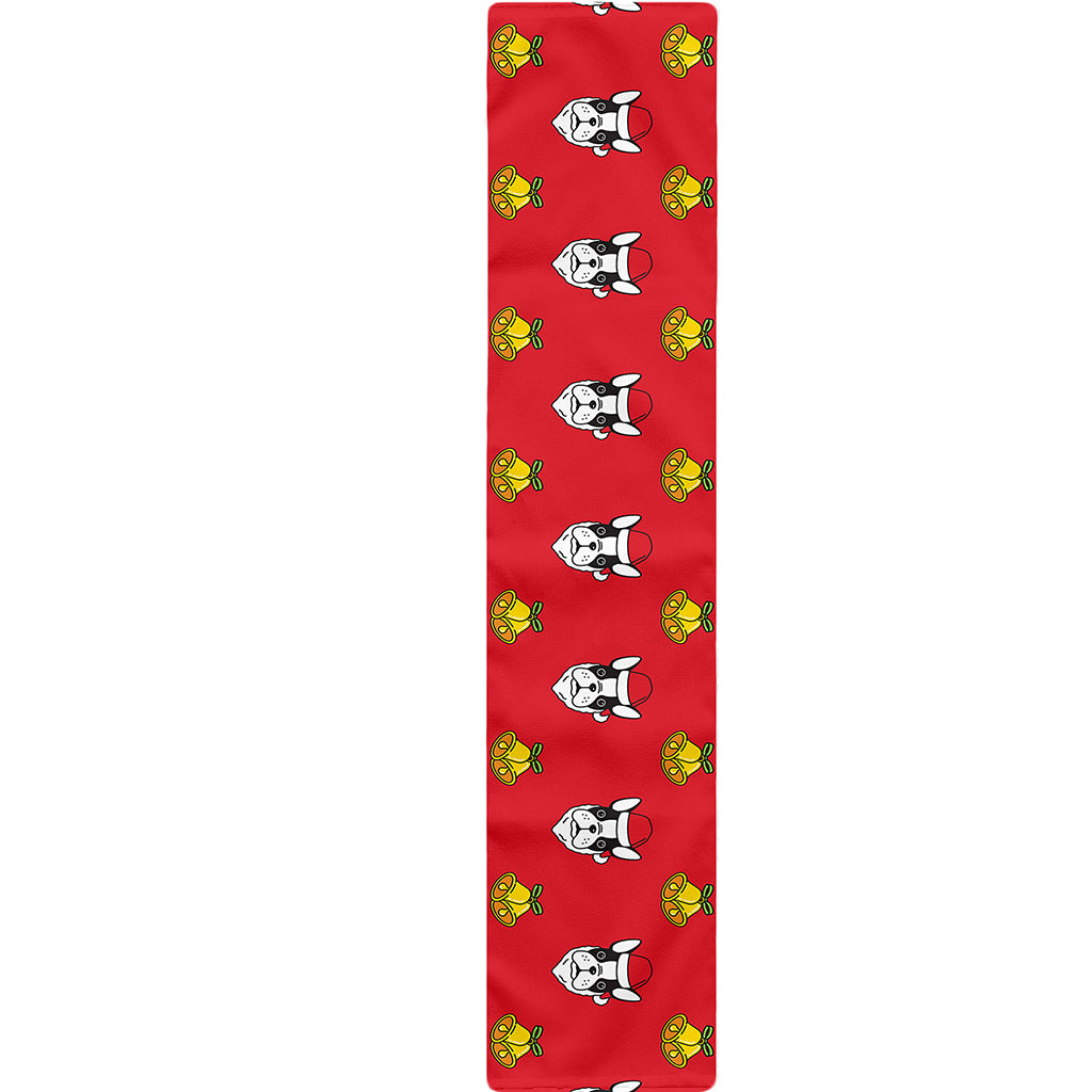 Christmas French Bulldog Santa Print Table Runner