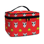 Christmas French Bulldog Santa Print Travel Makeup Bag