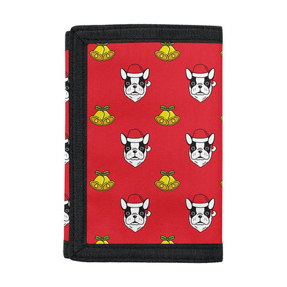 Christmas French Bulldog Santa Print Trifold Wallet