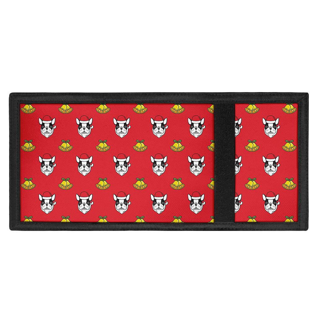 Christmas French Bulldog Santa Print Trifold Wallet
