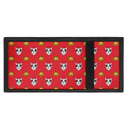 Christmas French Bulldog Santa Print Trifold Wallet