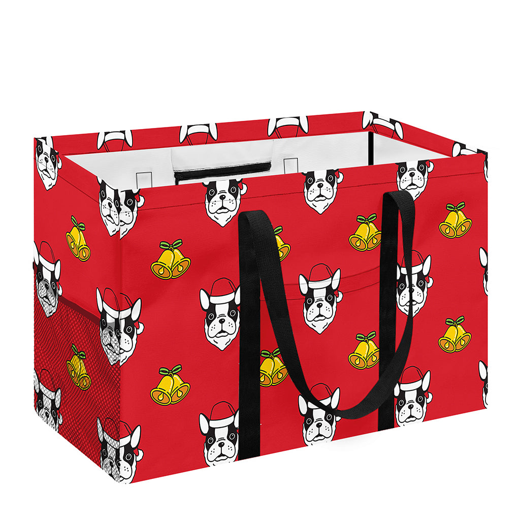 Christmas French Bulldog Santa Print Utility Tote Bag