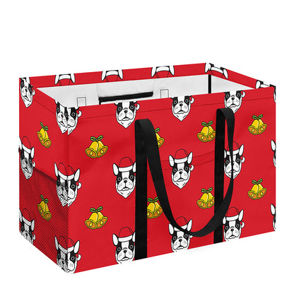 Christmas French Bulldog Santa Print Utility Tote Bag