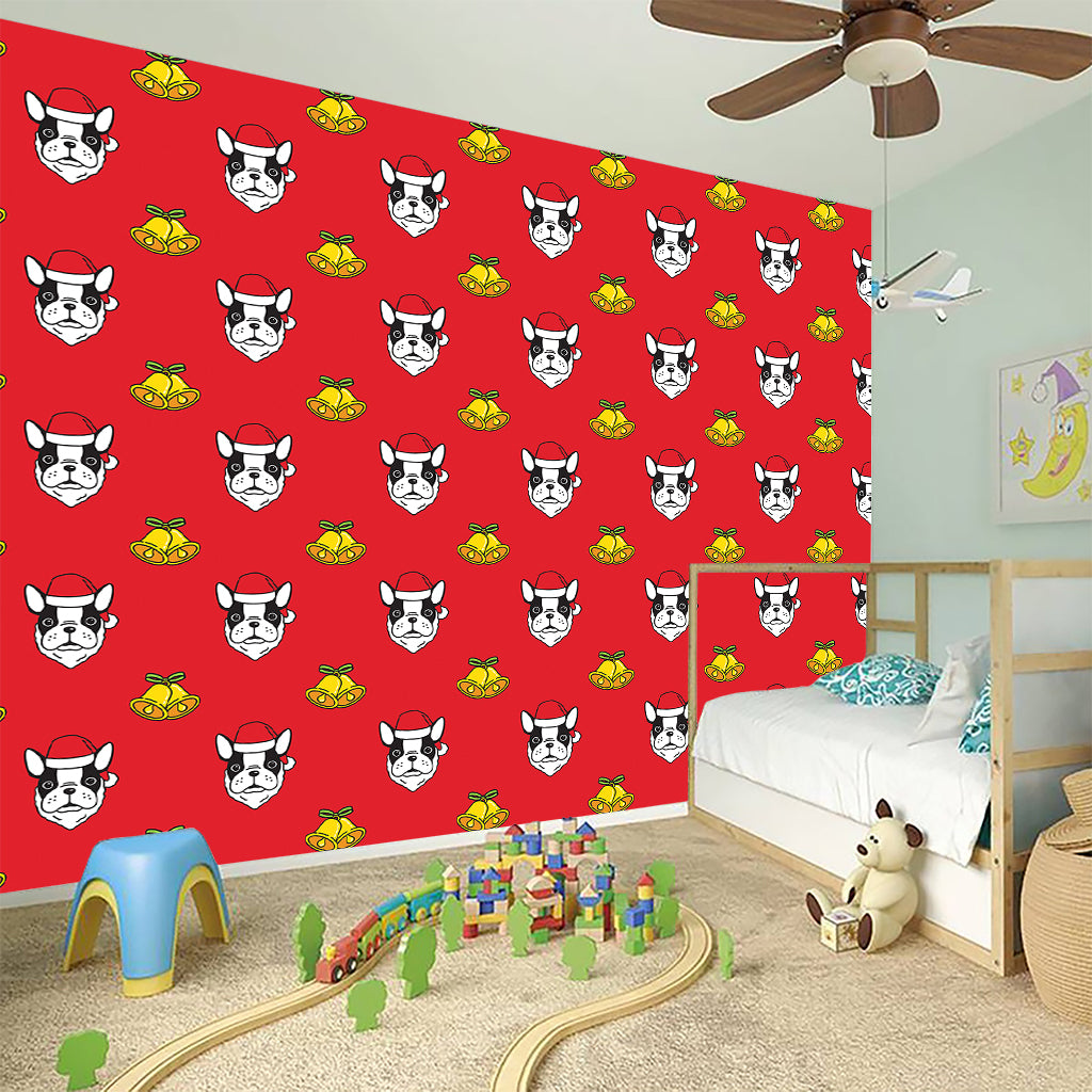 Christmas French Bulldog Santa Print Wall Sticker