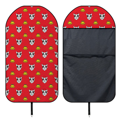 Christmas French Bulldog Santa Print Waterproof Car Seat Cover