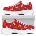 Christmas French Bulldog Santa Print White Chunky Shoes