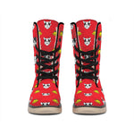 Christmas French Bulldog Santa Print Winter Boots