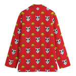 Christmas French Bulldog Santa Print Women's Blazer