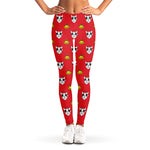 Christmas French Bulldog Santa Print Women's Leggings