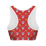 Christmas French Bulldog Santa Print Women's Sports Bra