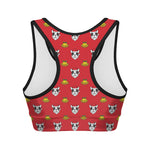 Christmas French Bulldog Santa Print Women's Sports Bra