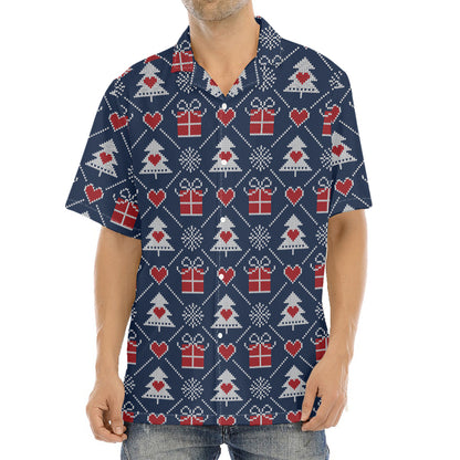 Christmas Gift Knitted Pattern Print Aloha Shirt