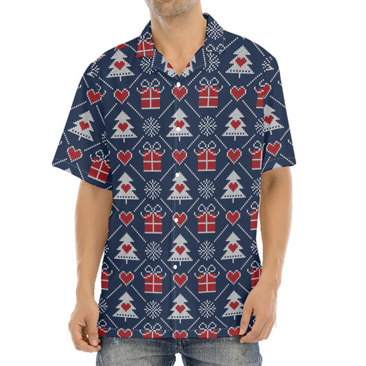 Christmas Gift Knitted Pattern Print Aloha Shirt