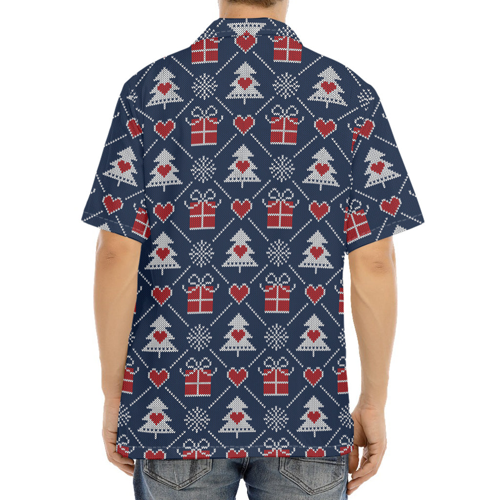 Christmas Gift Knitted Pattern Print Aloha Shirt