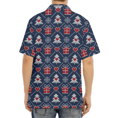 Christmas Gift Knitted Pattern Print Aloha Shirt