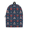 Christmas Gift Knitted Pattern Print School Backpack