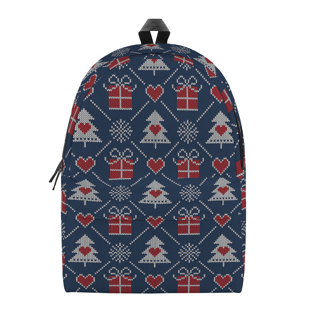 Christmas Gift Knitted Pattern Print Backpack