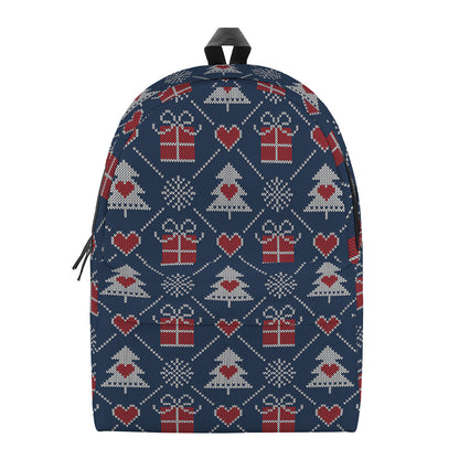 Christmas Gift Knitted Pattern Print Backpack