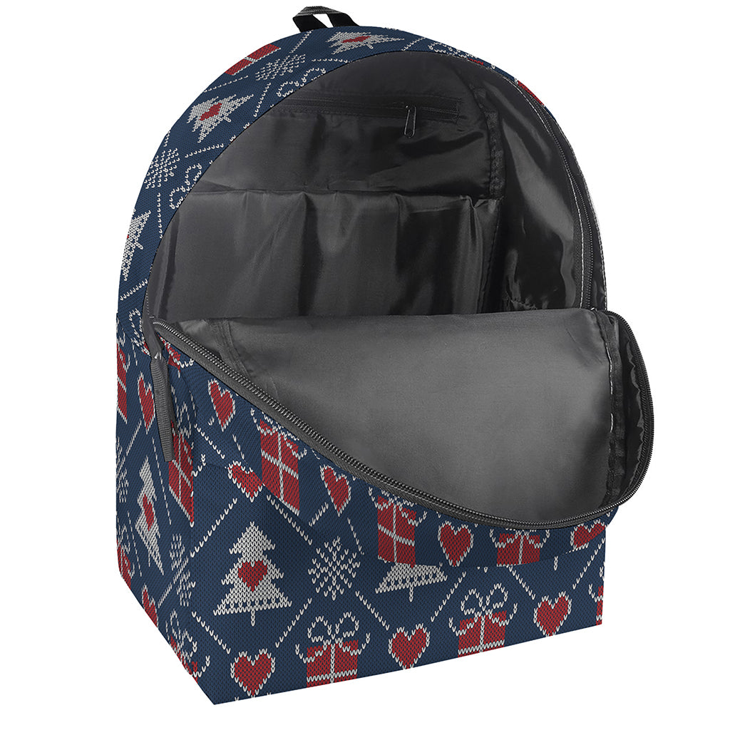 Christmas Gift Knitted Pattern Print Backpack