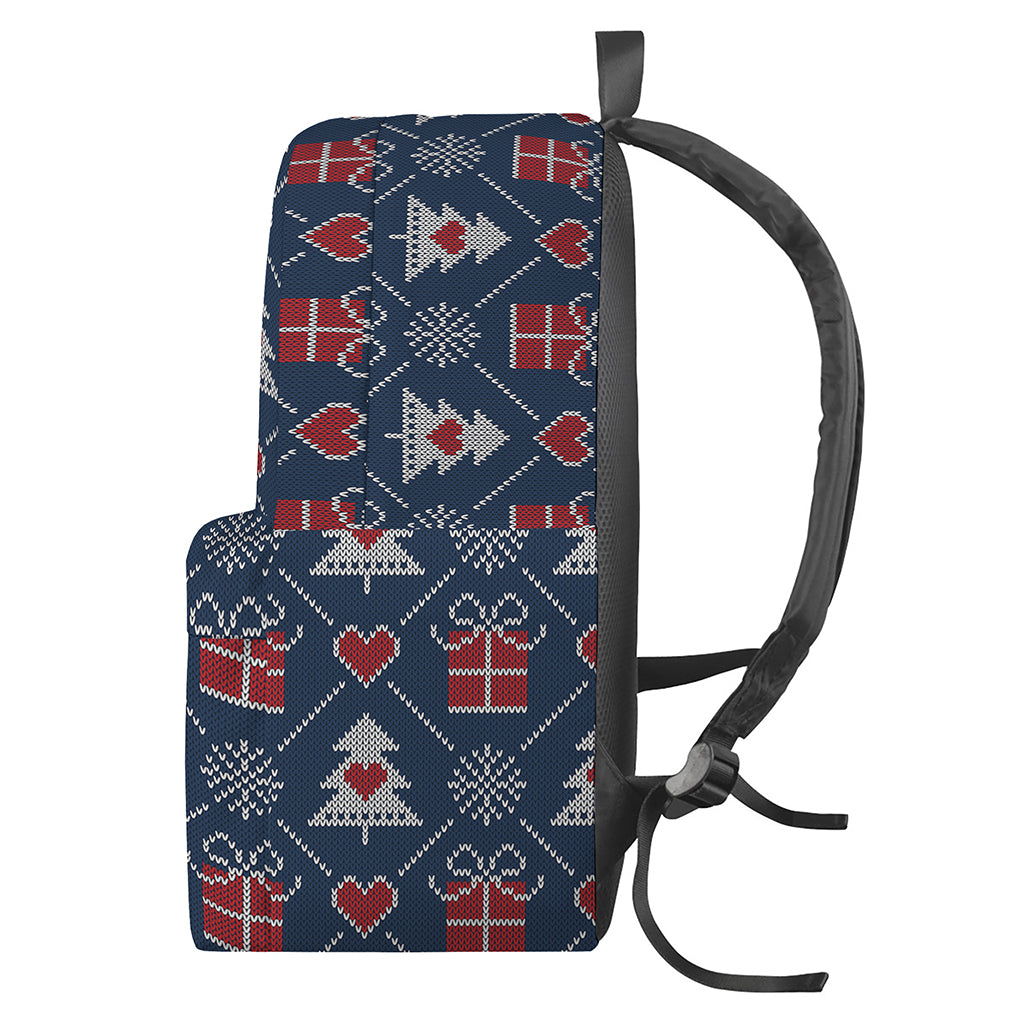 Christmas Gift Knitted Pattern Print Backpack