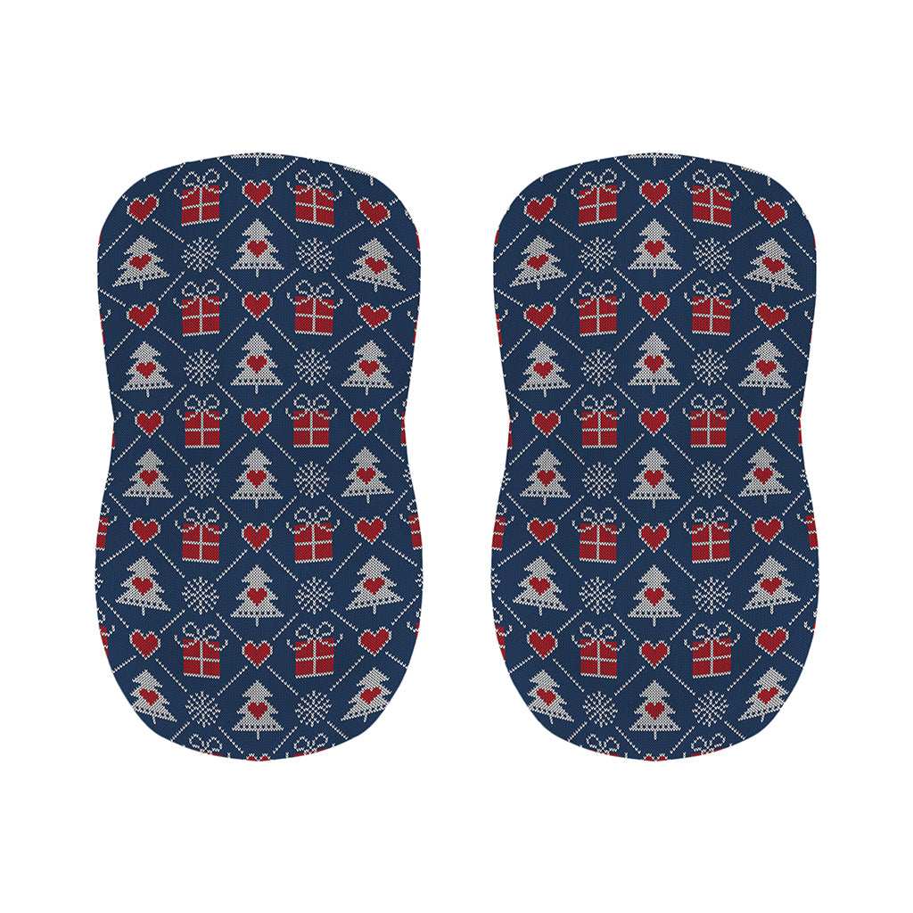Christmas Gift Knitted Pattern Print Bar Stool Covers