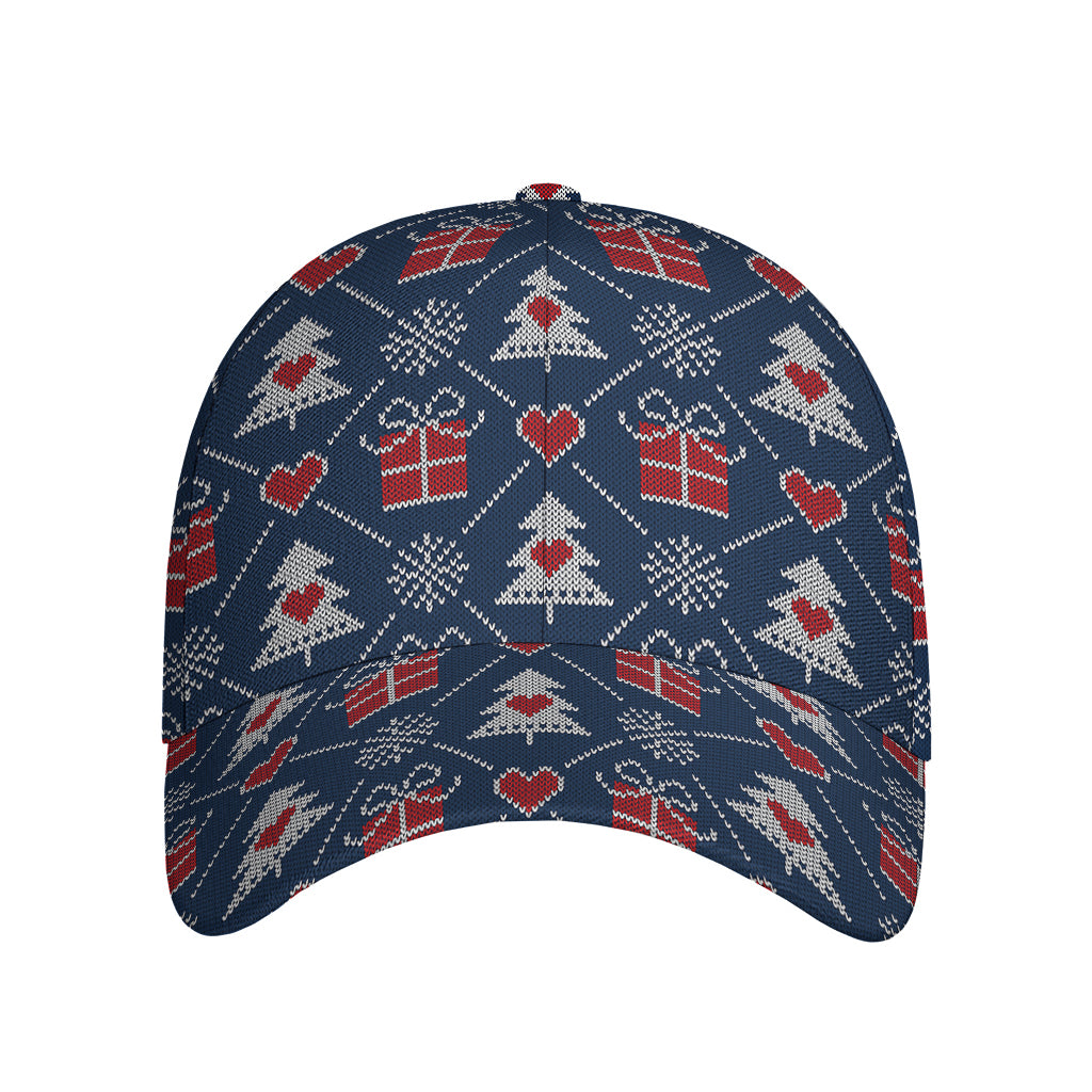 Christmas Gift Knitted Pattern Print Baseball Cap