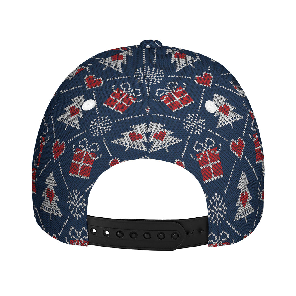 Christmas Gift Knitted Pattern Print Baseball Cap