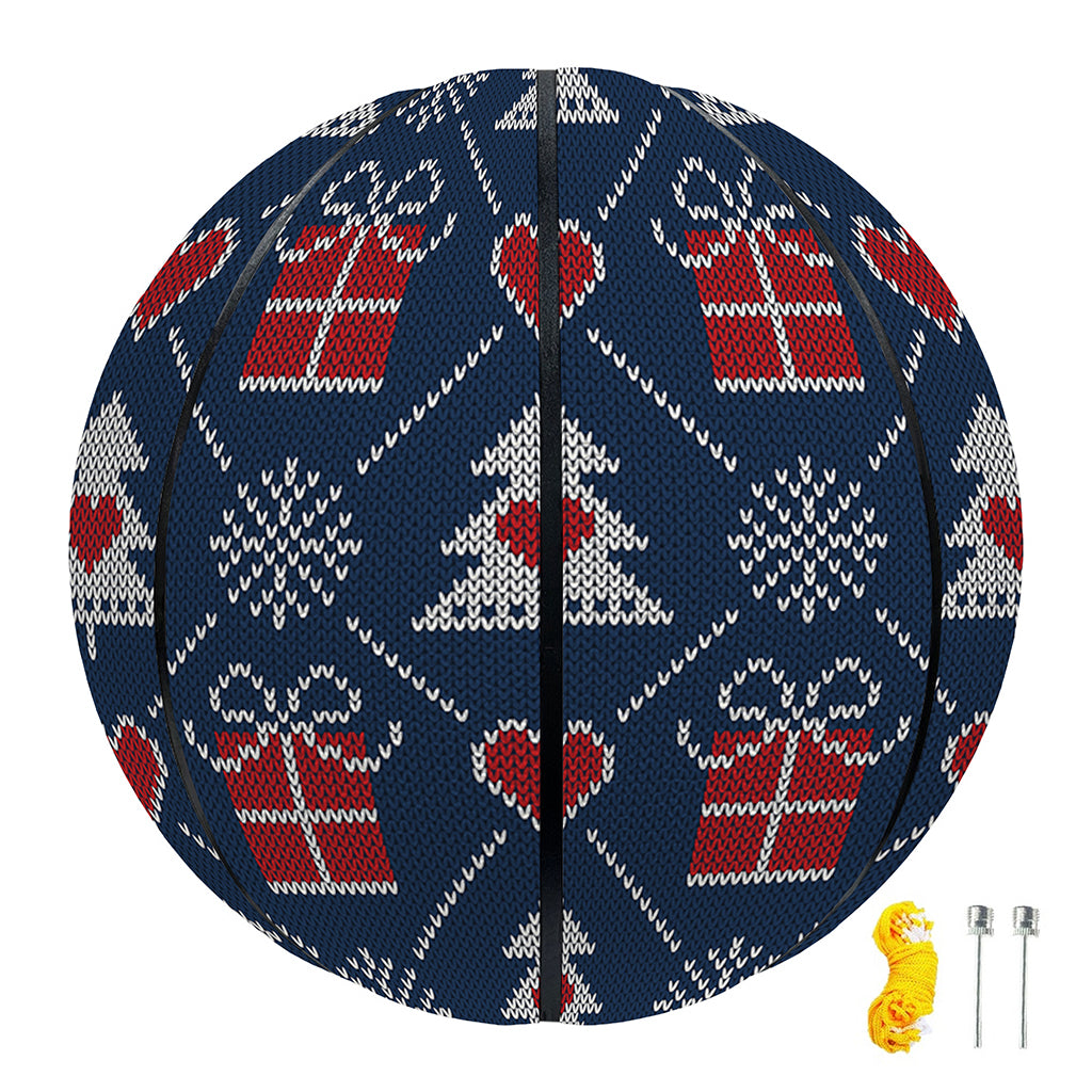 Christmas Gift Knitted Pattern Print Basketball