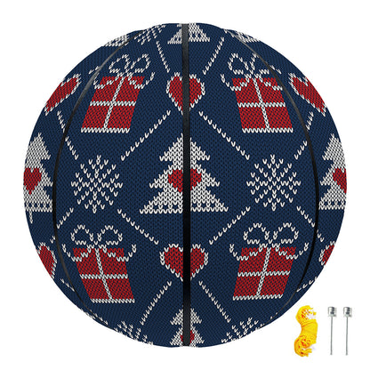 Christmas Gift Knitted Pattern Print Basketball