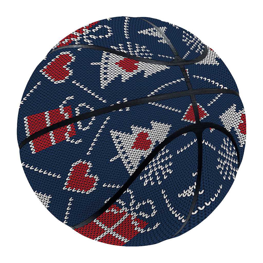 Christmas Gift Knitted Pattern Print Basketball
