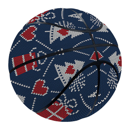 Christmas Gift Knitted Pattern Print Basketball