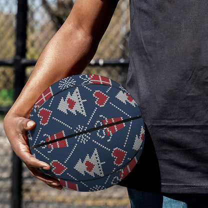Christmas Gift Knitted Pattern Print Basketball
