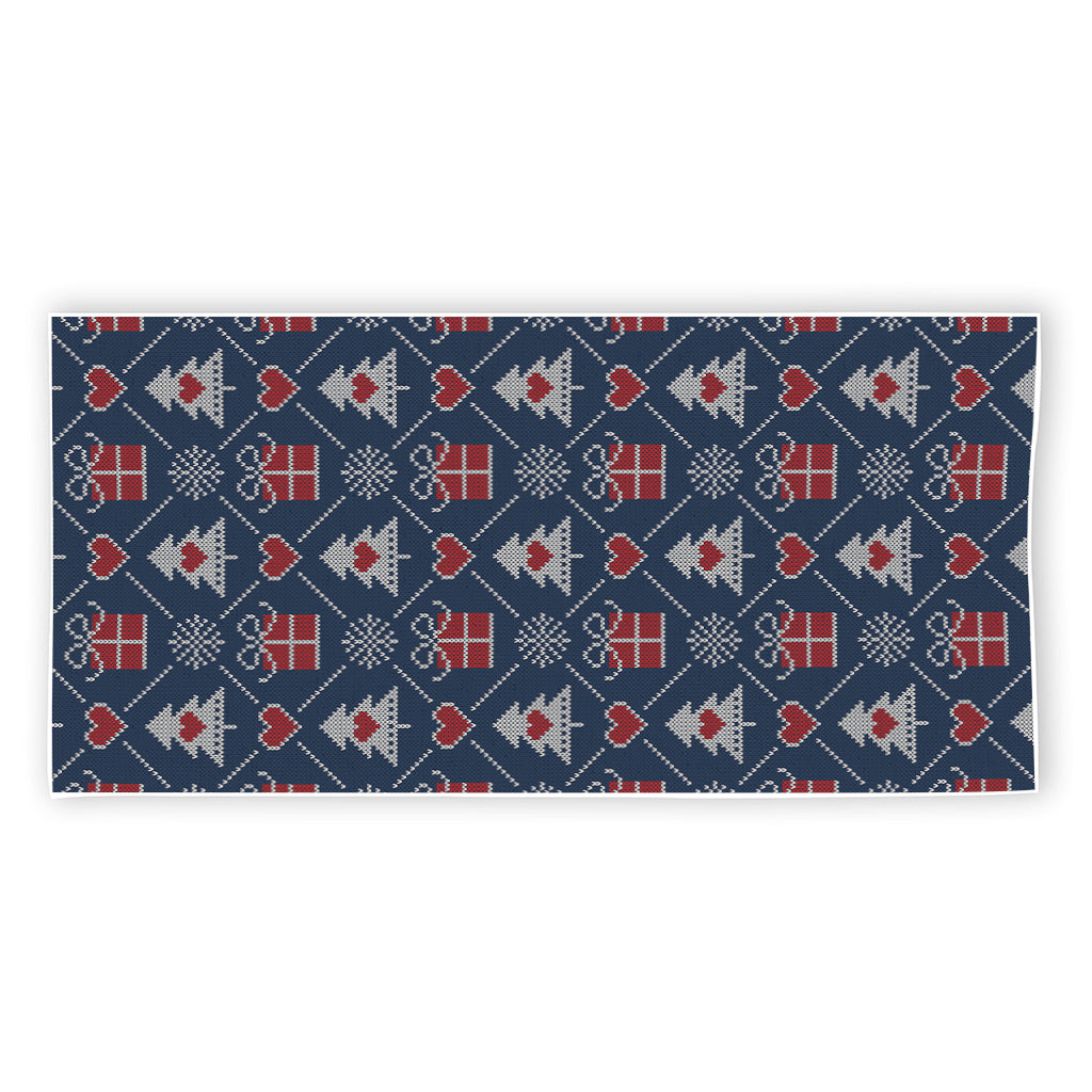 Christmas Gift Knitted Pattern Print Beach Towel