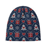 Christmas Gift Knitted Pattern Print Beanie