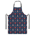 Christmas Gift Knitted Pattern Print Bib Apron With Pocket