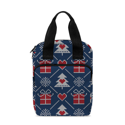 Christmas Gift Knitted Pattern Print Bible Tote Bag