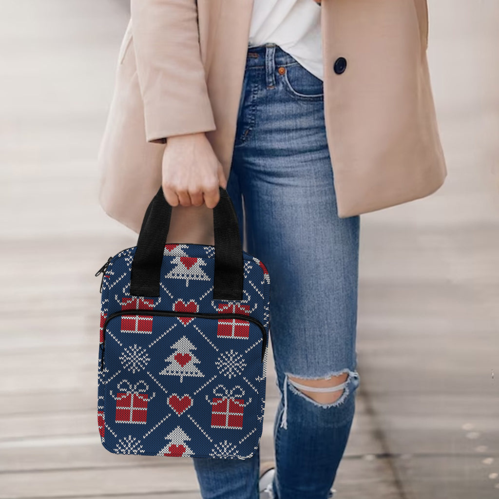 Christmas Gift Knitted Pattern Print Bible Tote Bag