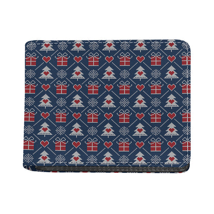 Christmas Gift Knitted Pattern Print Bifold Wallet